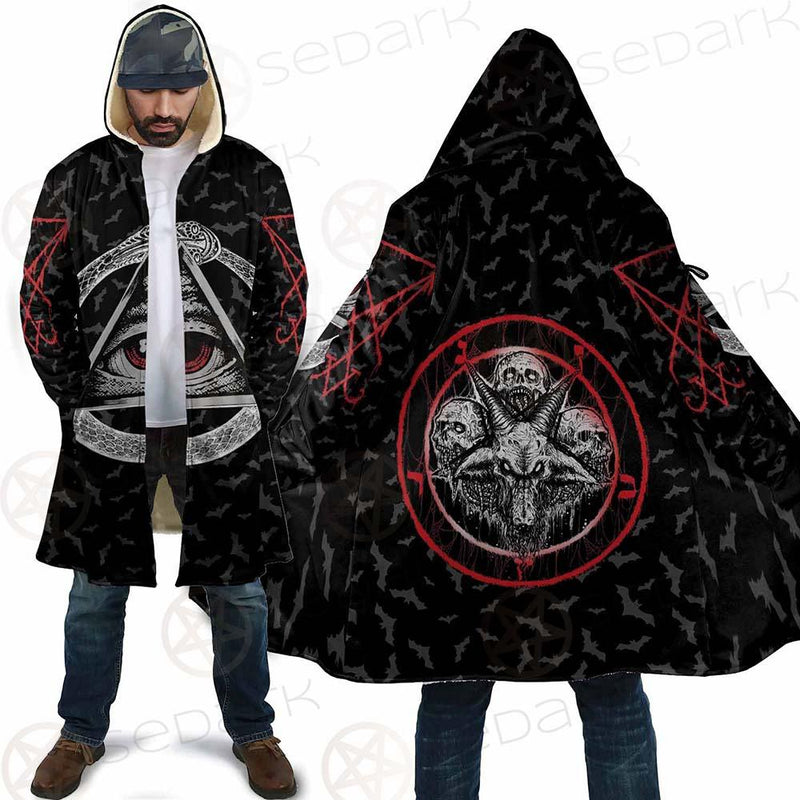 Pentagram Triple Skull SED-0287 Cloak with bag
