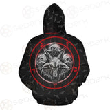 Pentagram Triple Skull SED-0287 Hoodie Allover