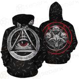 Pentagram Triple Skull SED-0287 Hoodie Allover