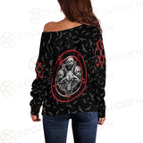 Pentagram Triple Skull SED-0287 Off Shoulder Sweaters