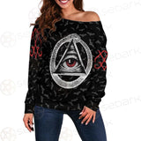 Pentagram Triple Skull SED-0287 Off Shoulder Sweaters