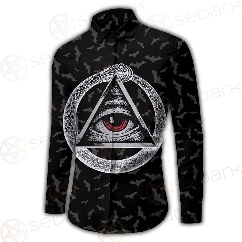 Pentagram Triple Skull SED-0287 Long Sleeve Shirt