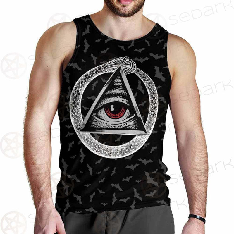 Pentagram Triple Skull SED-0287 Men Tank-tops