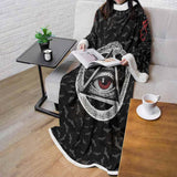 Pentagram Triple Skull SED-0287 Sleeved Blanket