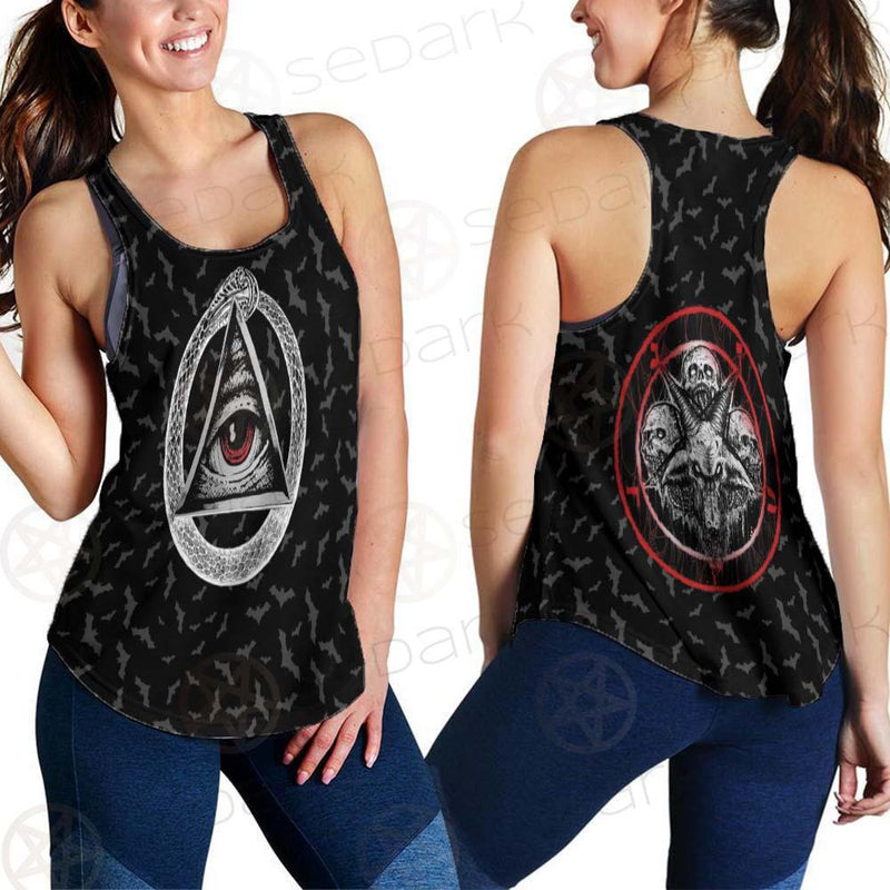 Pentagram Triple Skull SED-0287 Women Tank Top