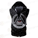 Pentagram Triple Skull SED-0287 Zip Sleeveless Hoodie