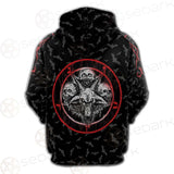 Pentagram Triple Skull SED-0287 Hoodie Raglan Zip