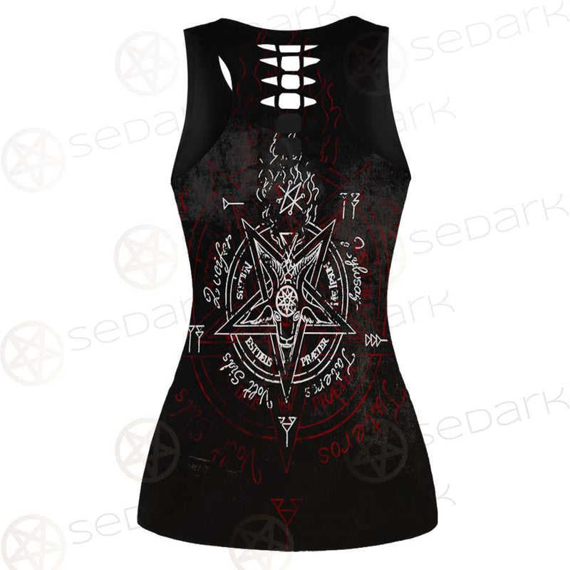 Pentagram Symbol SED-0288 Hollow Out Tank Top
