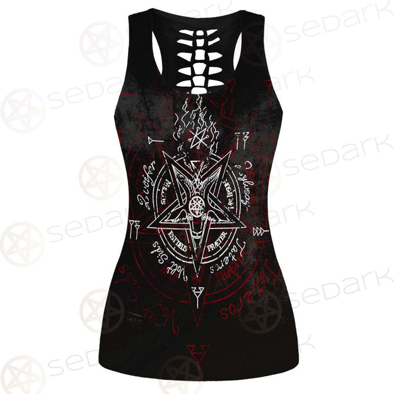 Pentagram Symbol SED-0288 Hollow Out Tank Top