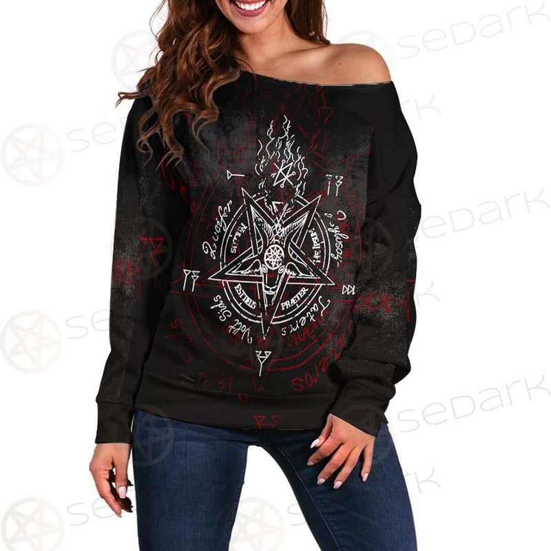 Pentagram Symbol SED-0288 Off Shoulder Sweaters
