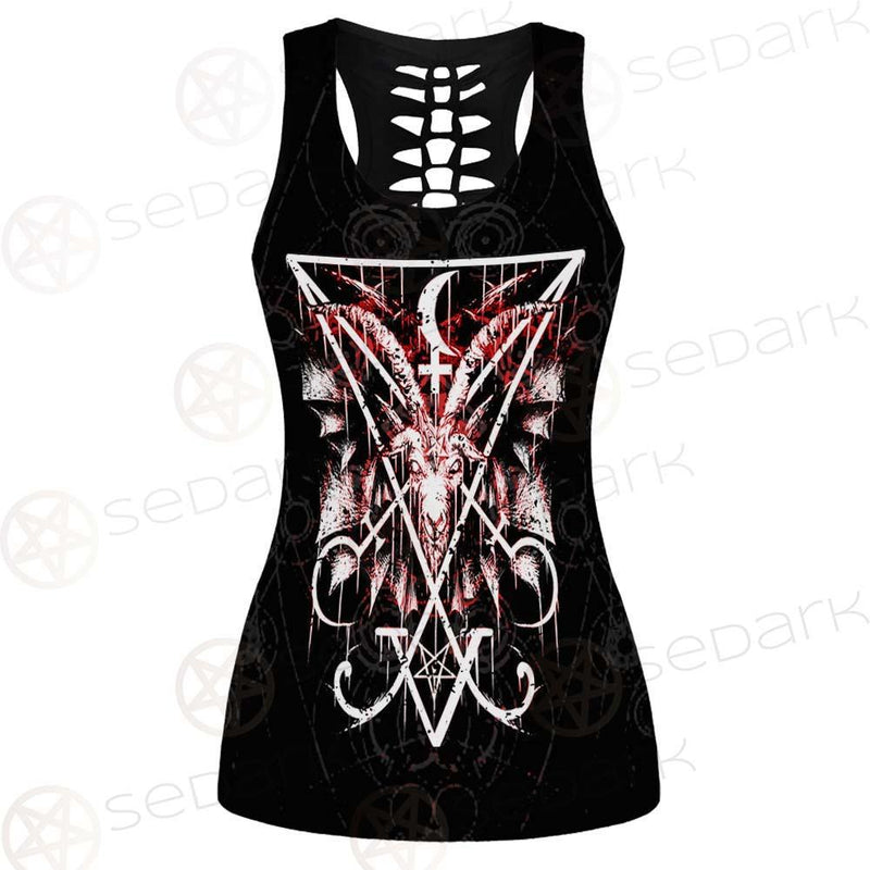 Baphomet Cross Inverted SED-0289 Hollow Out Tank Top