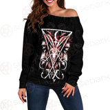 Baphomet Cross Inverted SED-0289 Off Shoulder Sweaters