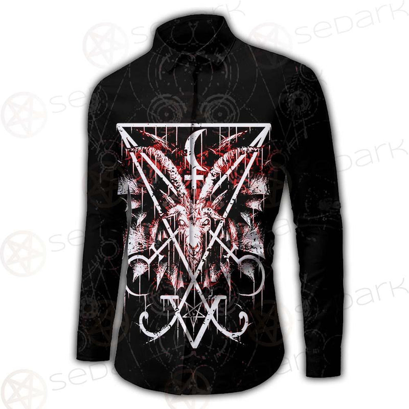 Baphomet Cross Inverted SED-0289 Long Sleeve Shirt
