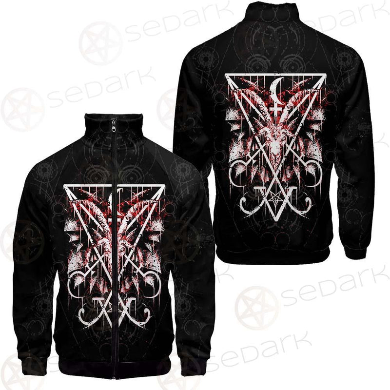 Baphomet Cross Inverted SED-0289 Stand-up Collar Jacket