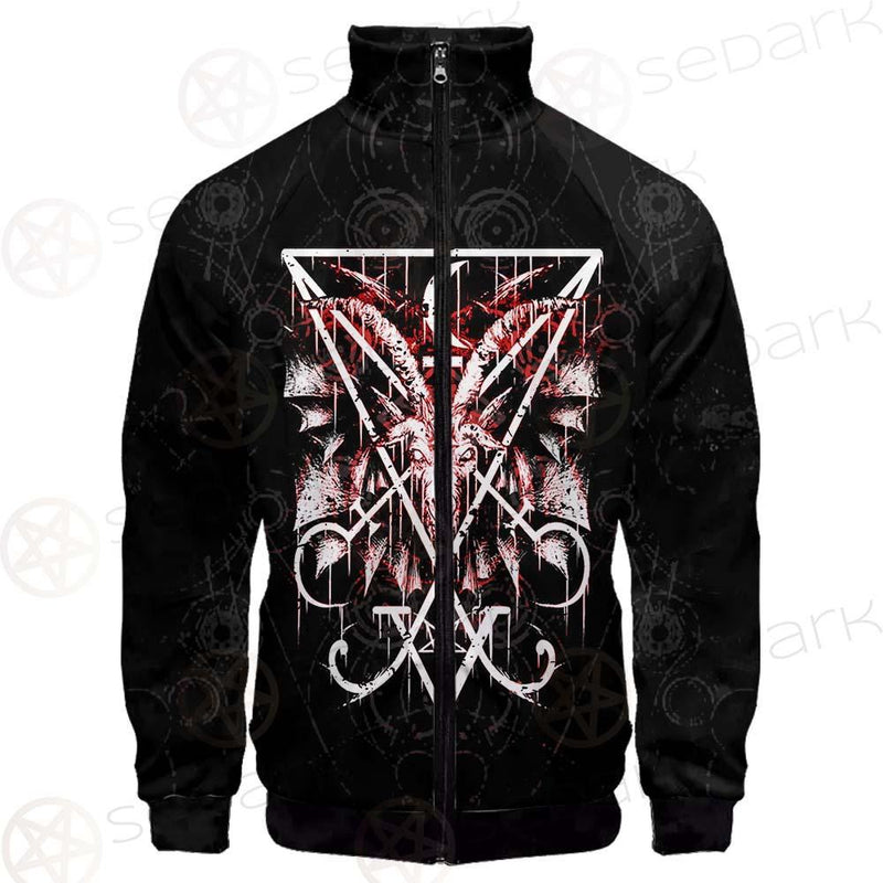 Baphomet Cross Inverted SED-0289 Stand-up Collar Jacket