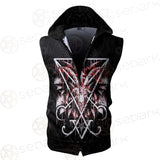 Baphomet Cross Inverted SED-0289 Zip Sleeveless Hoodie