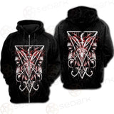 Baphomet Cross Inverted SED-0289 Hoodie Raglan Zip