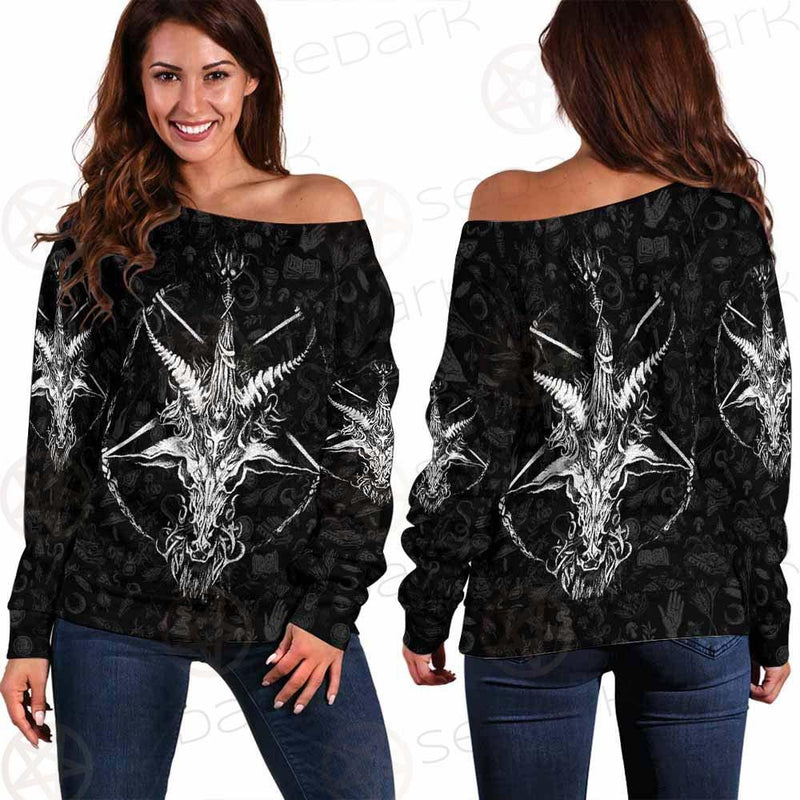 Baphomet Sigil SED-0290 Off Shoulder Sweaters