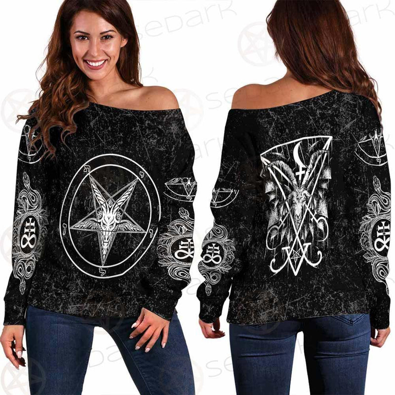 Lucifer Symbol SED-0292 Off Shoulder Sweaters