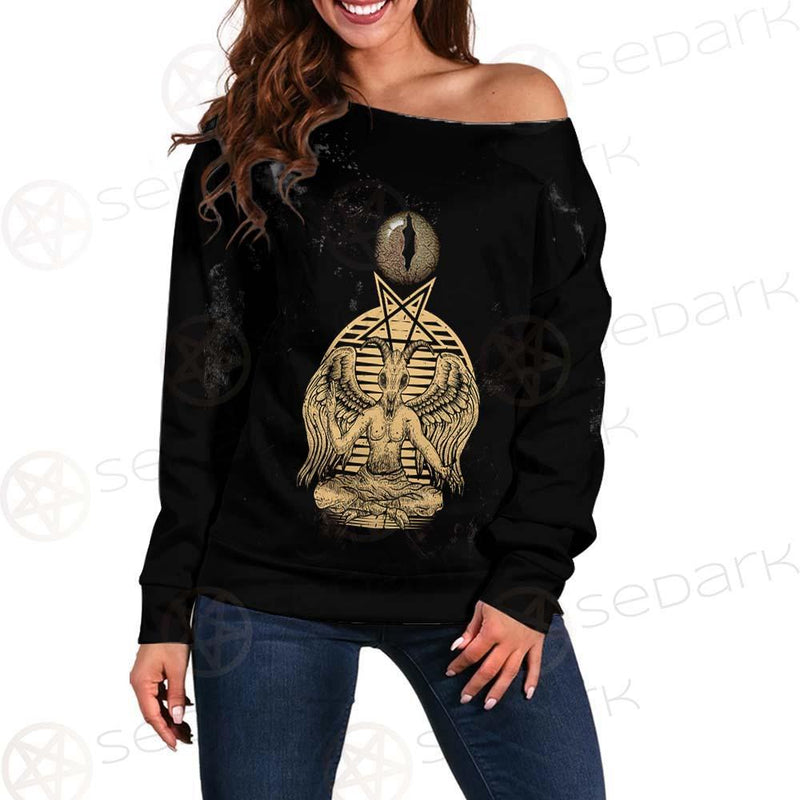 Lucifer Eye SED-0296 Off Shoulder Sweaters