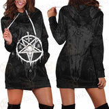 Pentagram Cross Inverted SED-0299 Hoodie Dress