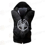 Pentagram Cross Inverted SED-0299 Zip Sleeveless Hoodie