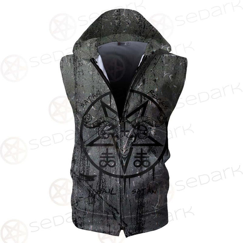 Satan Rocks SED-0301 Zip Sleeveless Hoodie