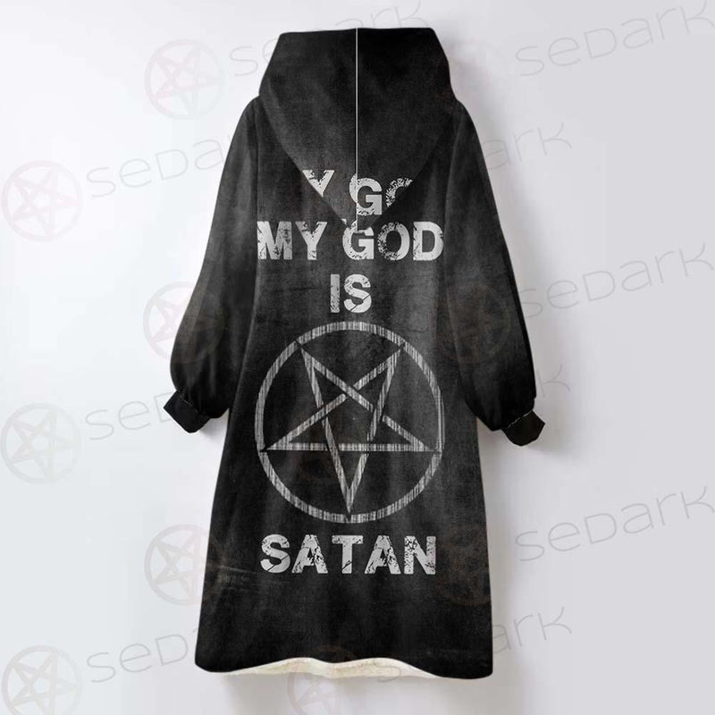 Satan My God SED-0302 Oversized Sherpa Blanket Hoodie