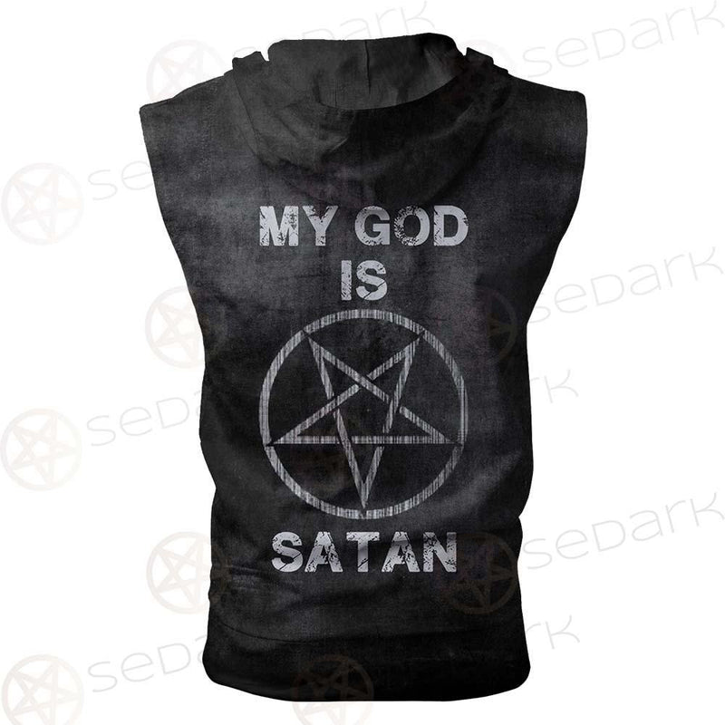 Satan My God SED-0302 Zip Sleeveless Hoodie