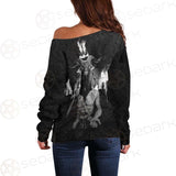 Satanic Cross Inverted SED-0304 Off Shoulder Sweaters