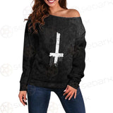 Satanic Cross Inverted SED-0304 Off Shoulder Sweaters