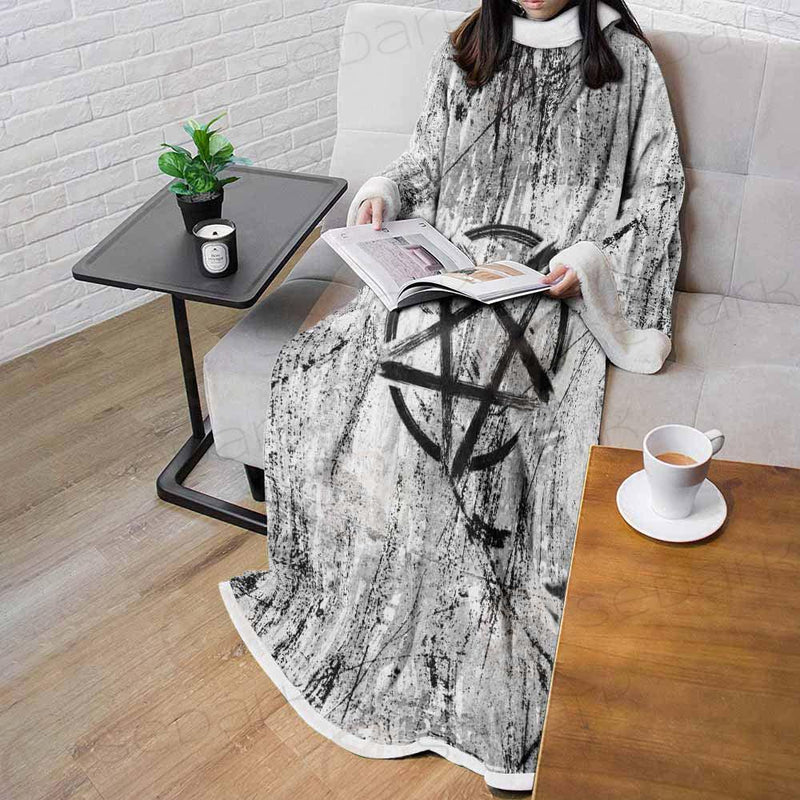 Satan Cross Inverted SED-0306 Sleeved Blanket