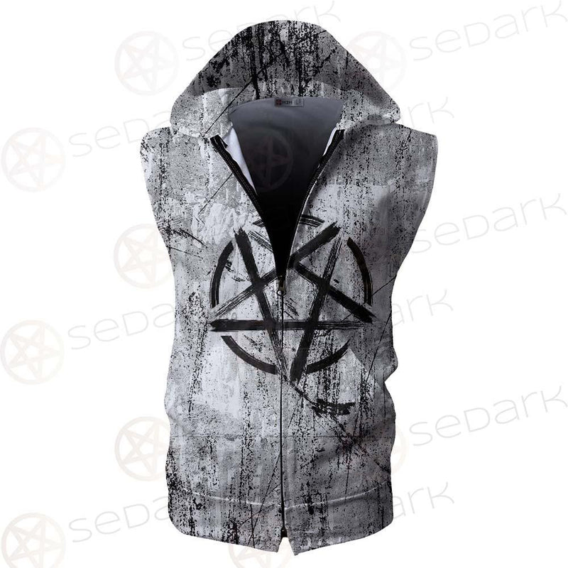 Satan Cross Inverted SED-0306 Zip Sleeveless Hoodie