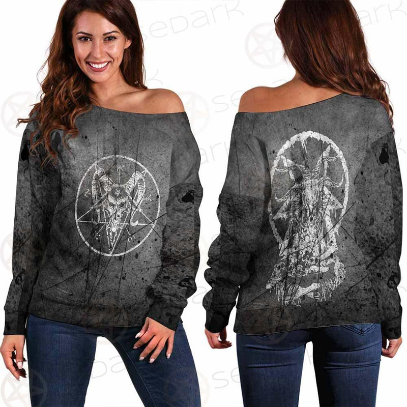 Pentagram Symbol SED-0310 Off Shoulder Sweaters