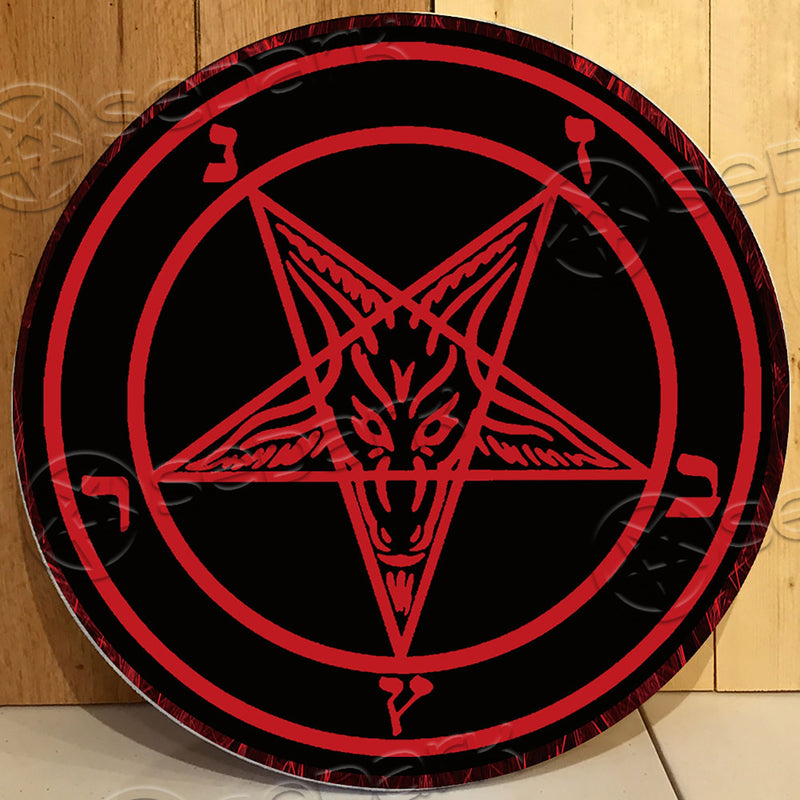 Sigil Of Baphomet Round Wooden Sign