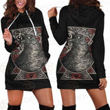 Gothic Black Crow Eye SED-0325 Hoodie Dress
