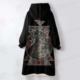 Gothic Black Crow Eye SED-0325 Oversized Sherpa Blanket Hoodie