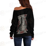 Gothic Black Crow Eye SED-0325 Off Shoulder Sweaters