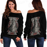 Gothic Black Crow Eye SED-0325 Off Shoulder Sweaters