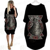 Gothic Black Crow Eye SED-0325 Batwing Pocket Dress