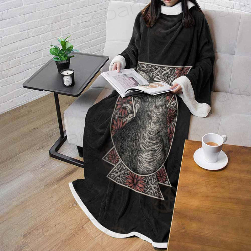 Gothic Black Crow Eye SED-0325 Sleeved Blanket