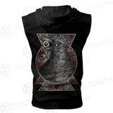 Gothic Black Crow Eye SED-0325 Zip Sleeveless Hoodie