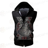 Gothic Black Crow Eye SED-0325 Zip Sleeveless Hoodie