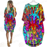 Satan Colorful SED-0334 Batwing Pocket Dress