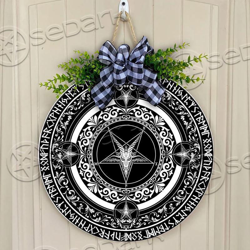 Sigil Of Baphomet Round Wooden Sign
