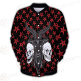 Baphomet Demon Goat Head And Human Skulls SED-0355 Button Jacket