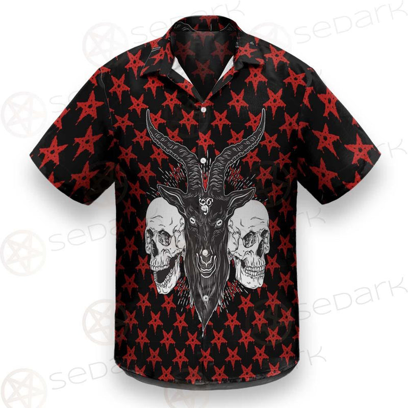Baphomet Demon Goat Head And Human Skulls SED-0355 Shirt Allover