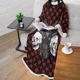 Baphomet Demon Goat Head And Human Skulls SED-0355 Sleeved Blanket