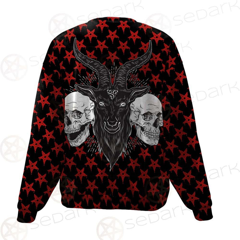 Baphomet Demon Goat Head And Human Skulls SED-0355 Unisex Sweatshirt
