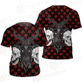 Baphomet Demon Goat Head And Human Skulls SED-0355 Unisex T-shirt